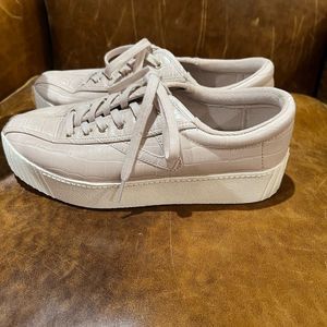 Tretorn Beige Croc-Embossed Sneakers